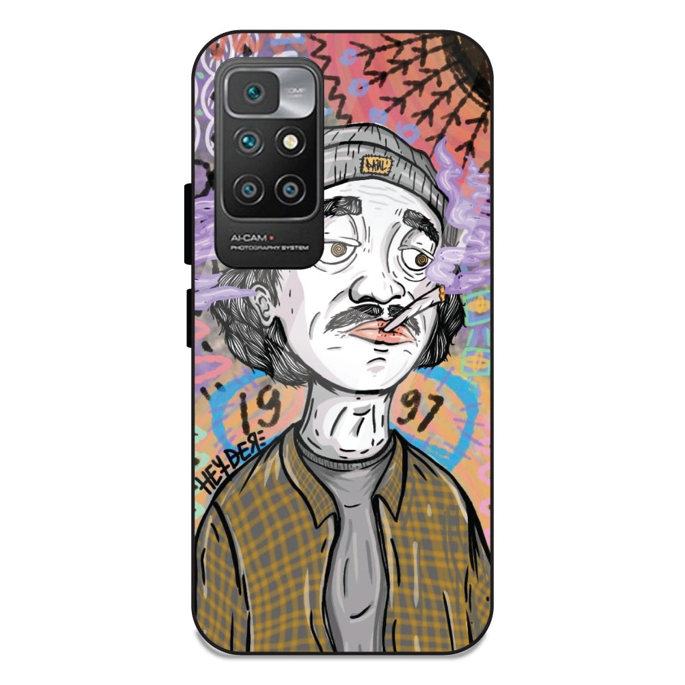 A Smoking Potrait - Glass Cases For Redmi 10 Prime