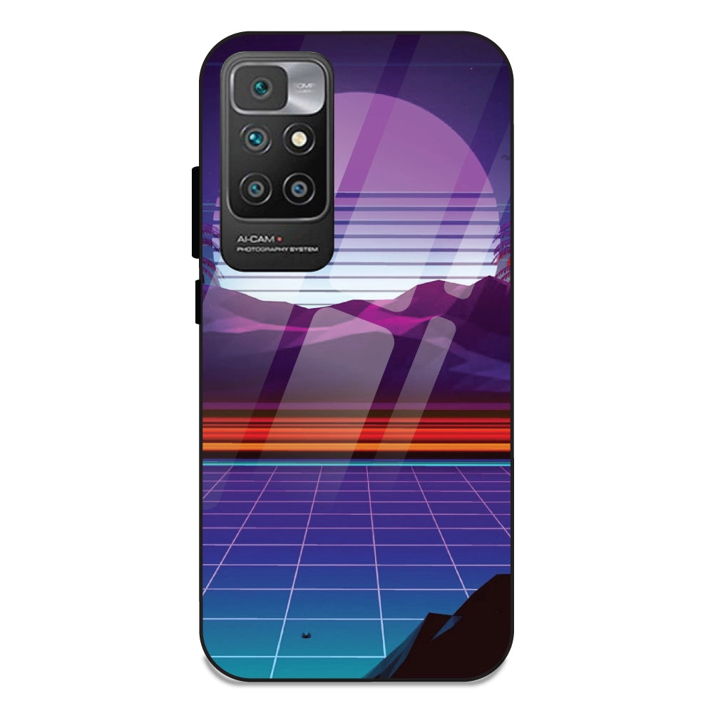 Electrofloor Synthwave - Glass Cases For Redmi 10 Prime