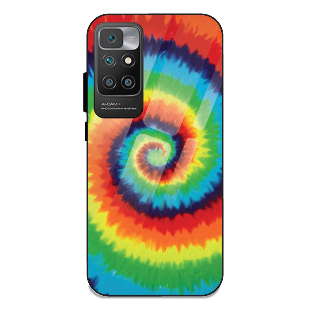 Rainbow Tie Dye - Glass Case For Redmi 10 Prime