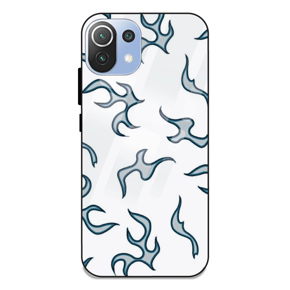 White And Blue Flames - Glass Case For 11 Lite NE 5G