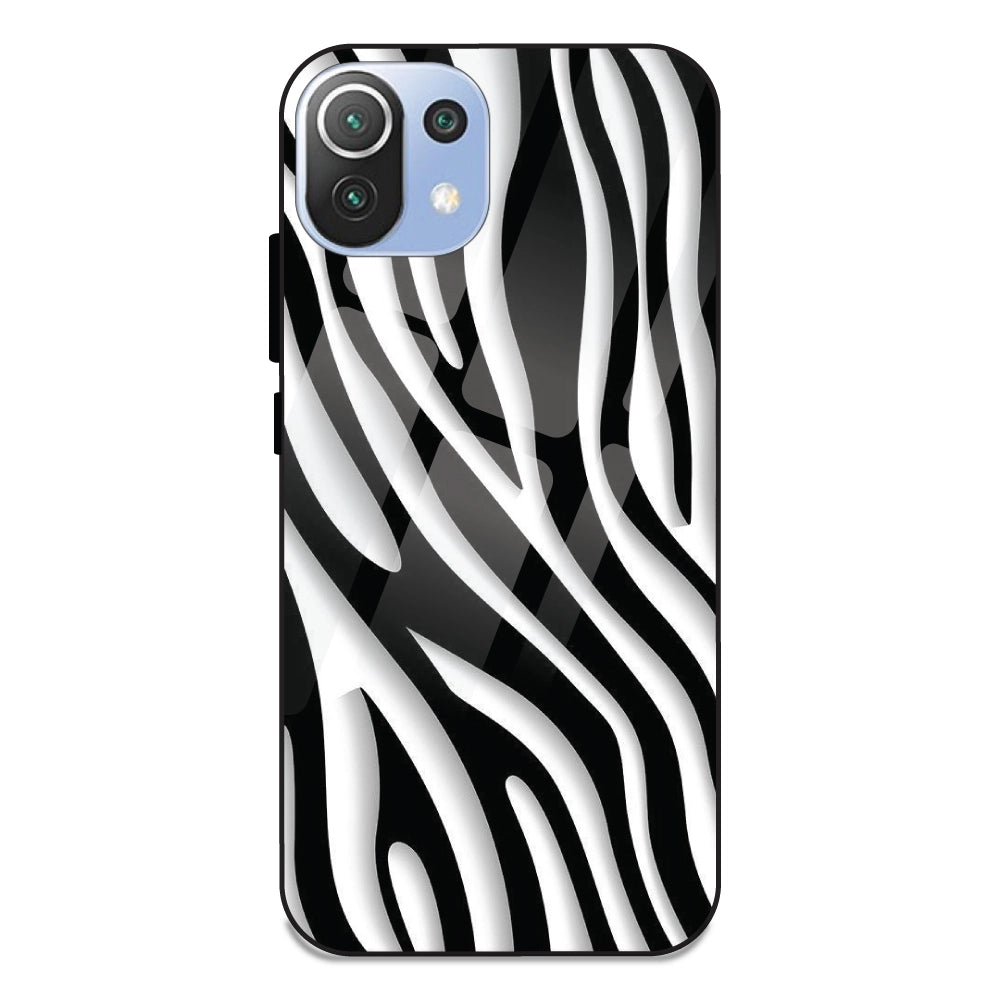 Zebra Print - Glass Case For Redmi 11 Lite
