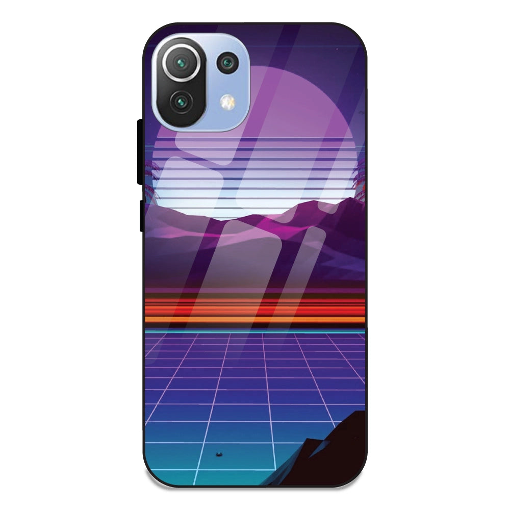 Electrofloor Synthwave - Glass Cases For Redmi 11 Lite