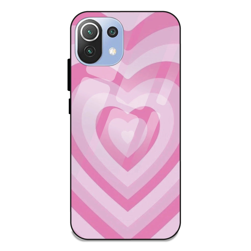 Pink Hearts - Glass Case For Redmi 11 Lite