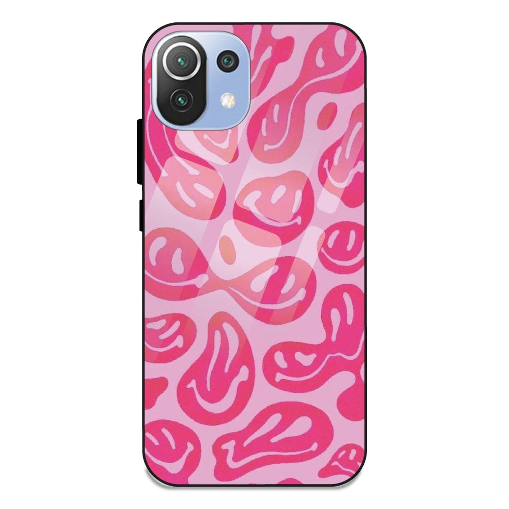Pink Smilies - Glass Case For Redmi 11 Lite