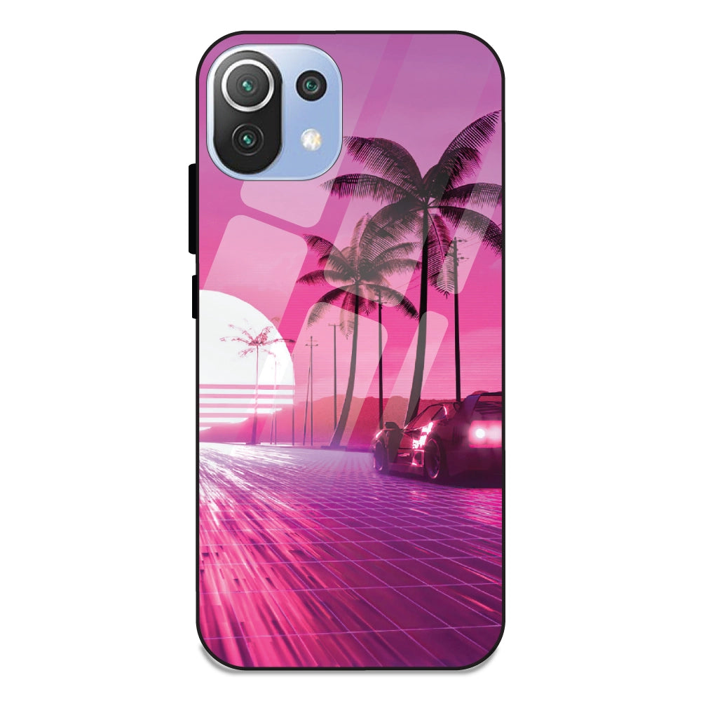 Retro Beach Synthwave - Glass Cases For Redmi 11 Lite