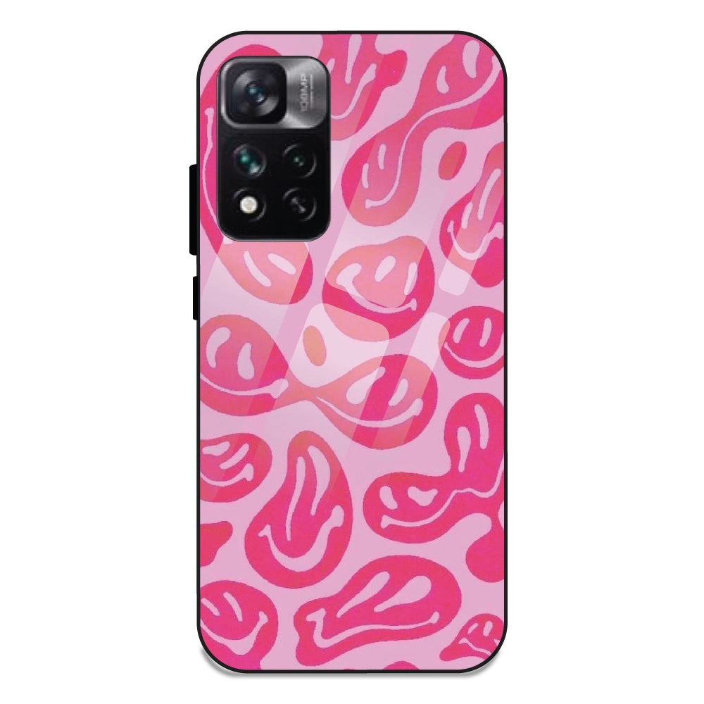 Pink Smilies - Glass Case For Redmi 11 I