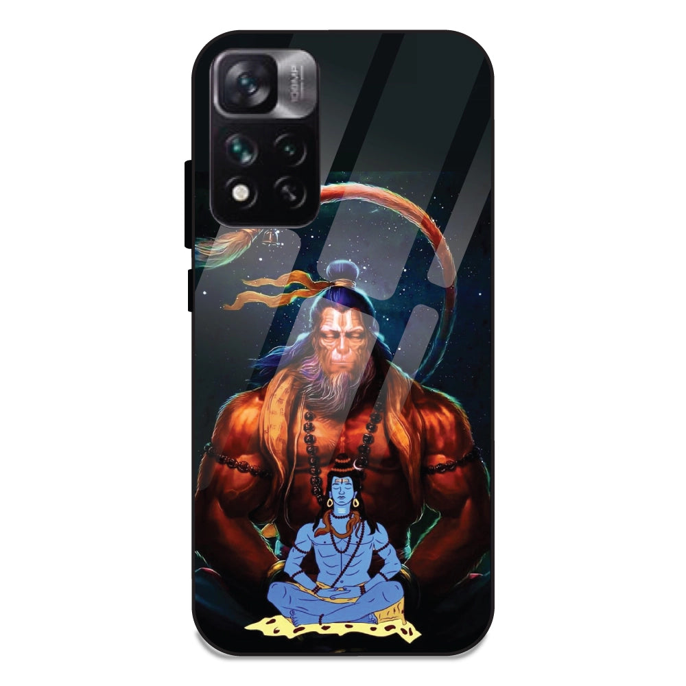 Lord Shiva & Lord Hanuman - Glass Cases For Redmi 11 I