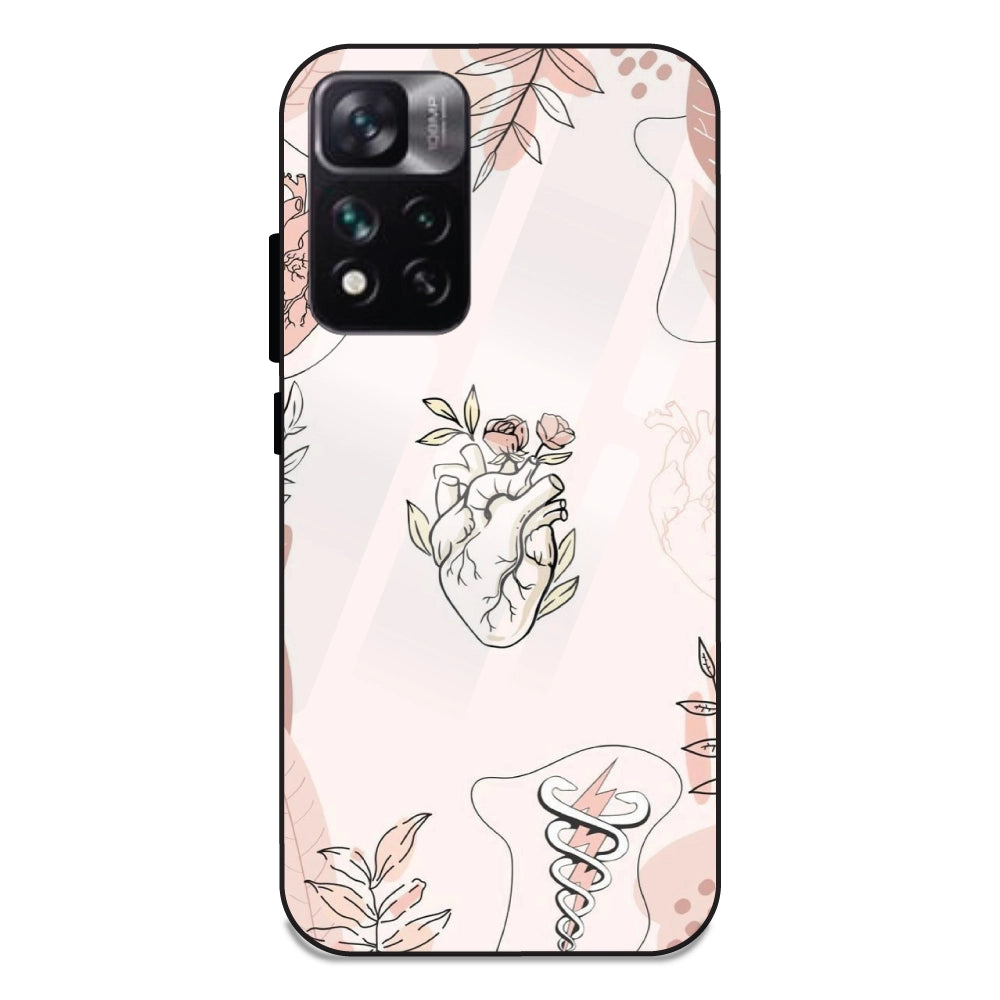 Hearts And Flowers - Glass Cases For Redmi 11 I