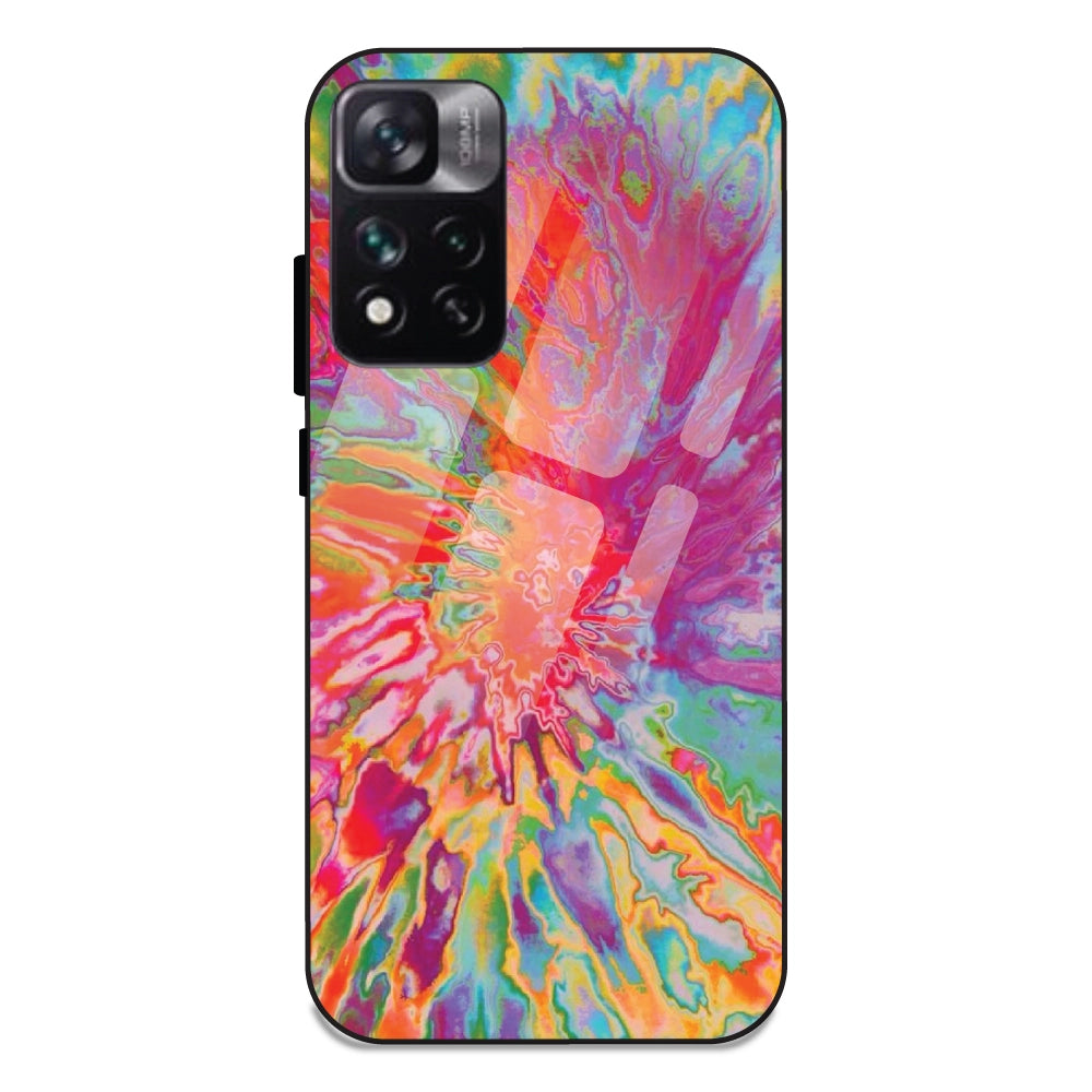 Orange Splash Tie Dye - Glass Case For Redmi 11 I