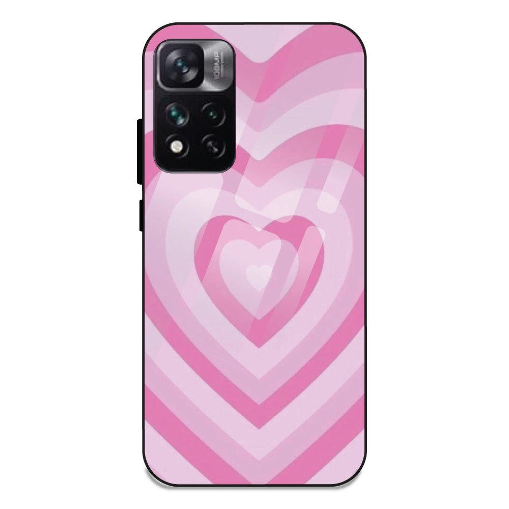 Pink Hearts - Glass Case For Redmi 11 I