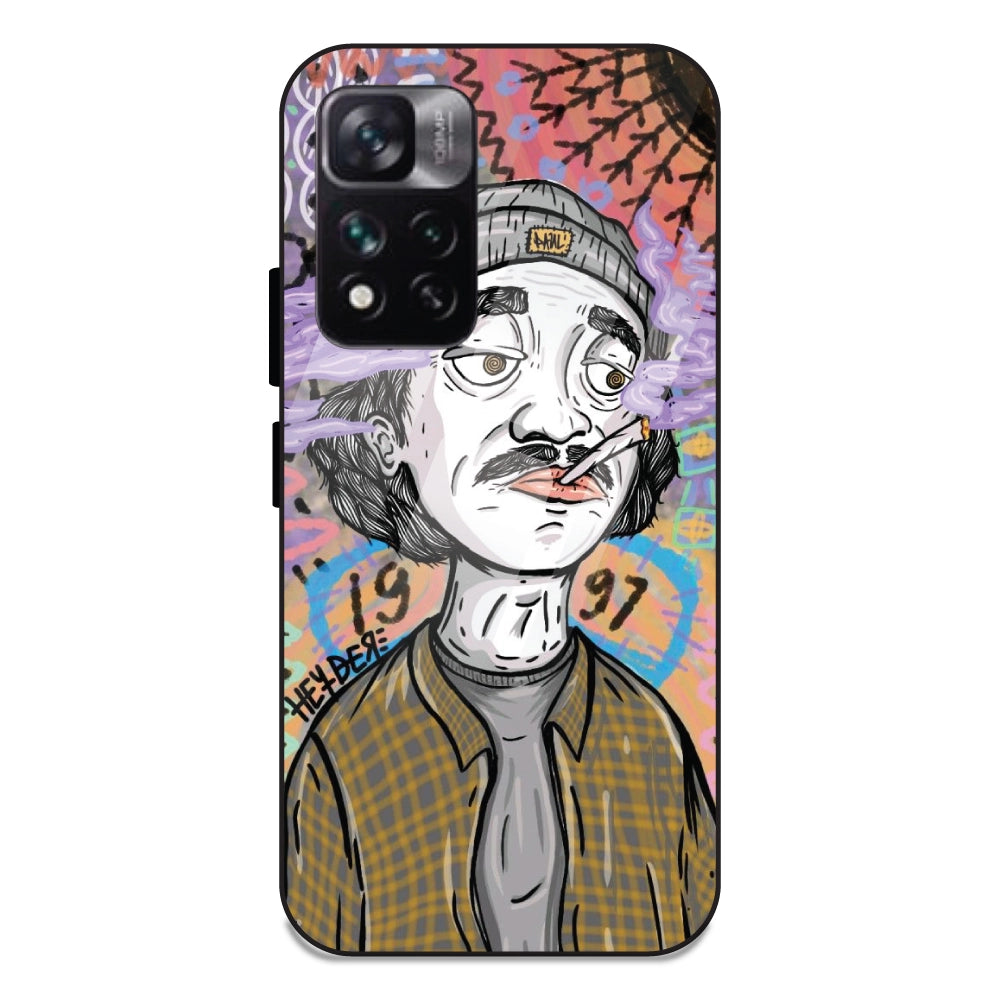 A Smoking Potrait - Glass Cases For Redmi 11i