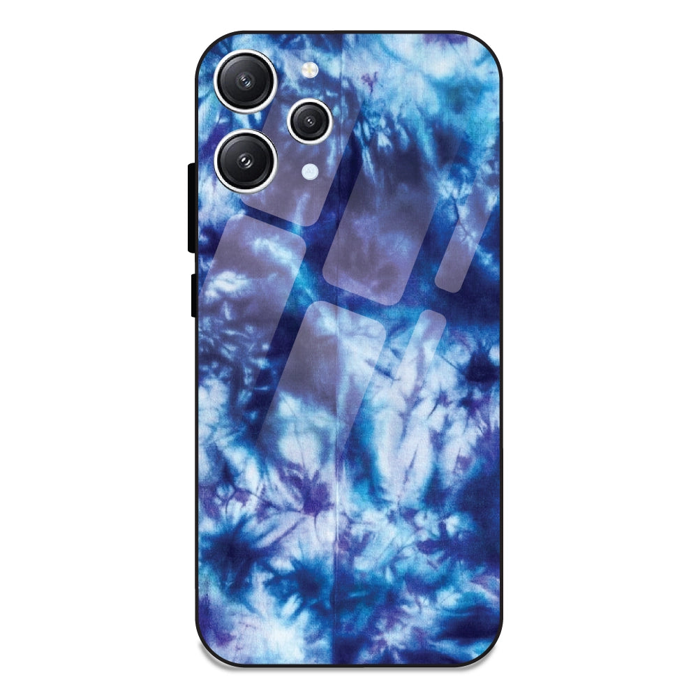 Dark Blue Tie Dye - Glass Case For Redmi 12 4G