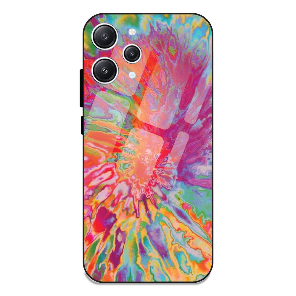Orange Splash Tie Dye - Glass Case For Redmi 12 4G