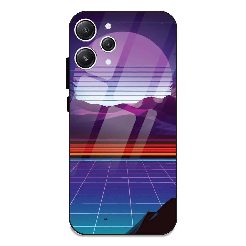 Electrofloor Synthwave - Glass Cases For Redmi 12 4G