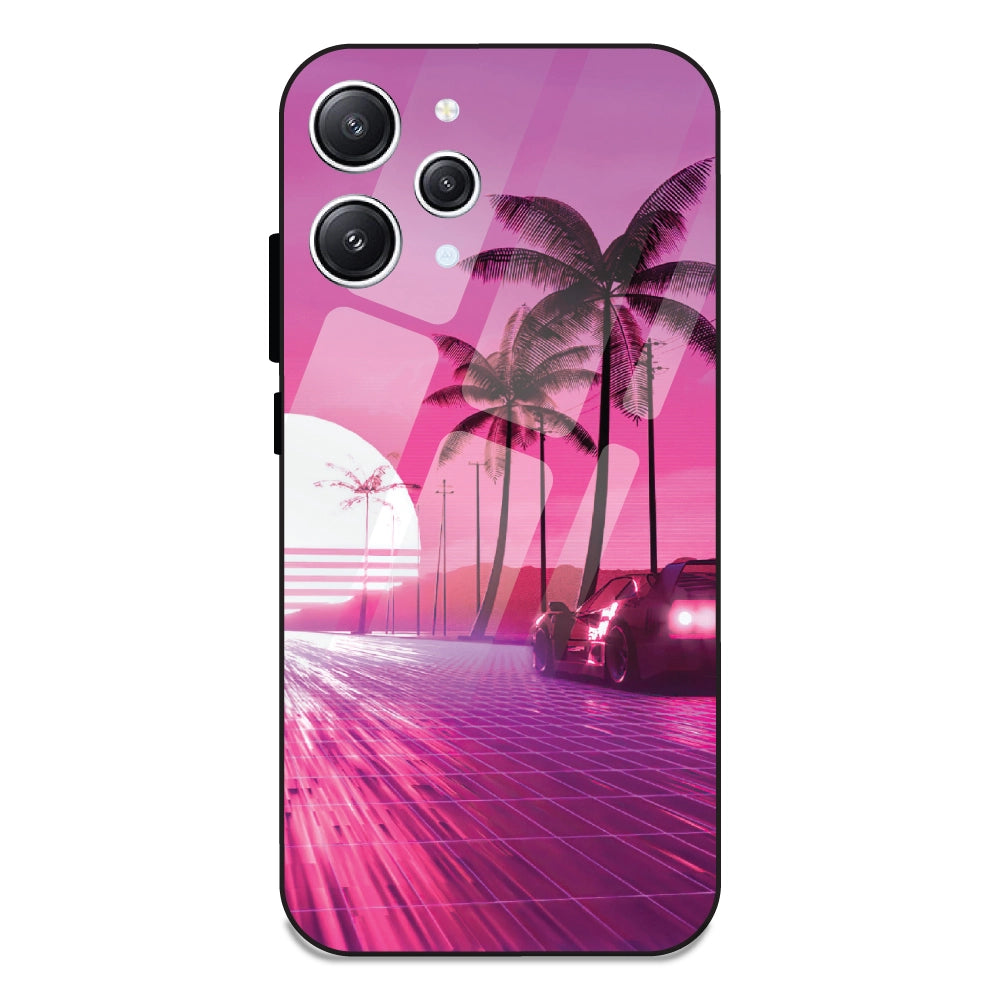 Retro Beach Synthwave - Glass Cases For Redmi 12 4G