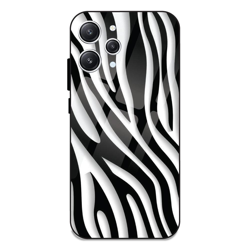 Zebra Print - Glass Case For Redmi 12 4G