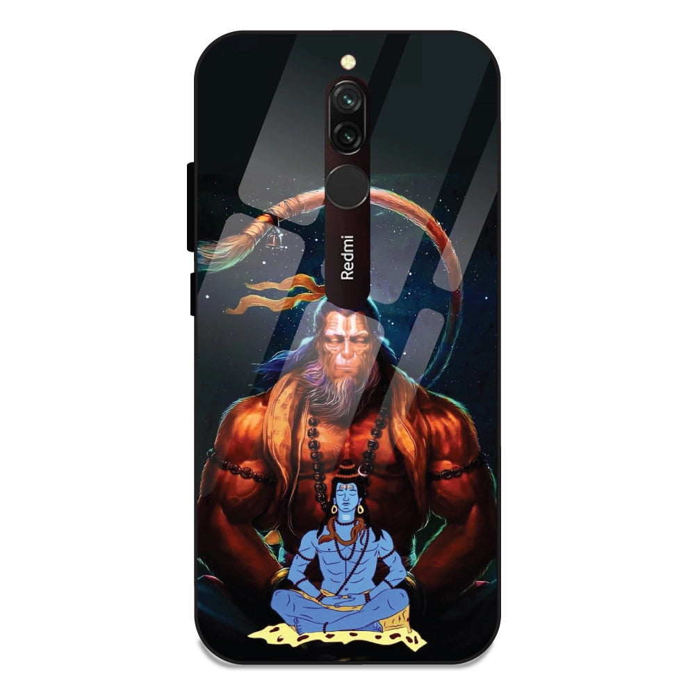 Lord Shiva & Lord Hanuman - Glass Cases For Redmi 8