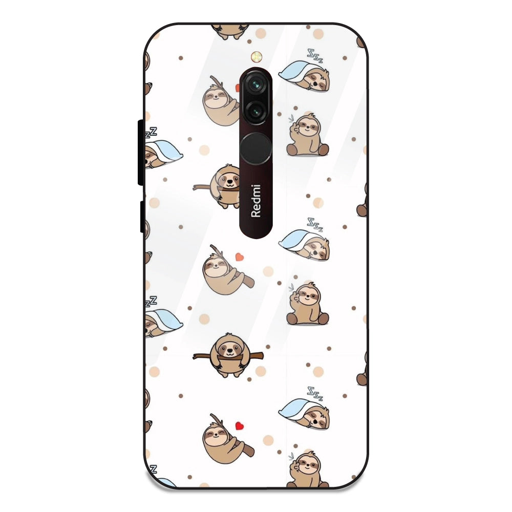 Sloths - Glass Cases For Redmi 8