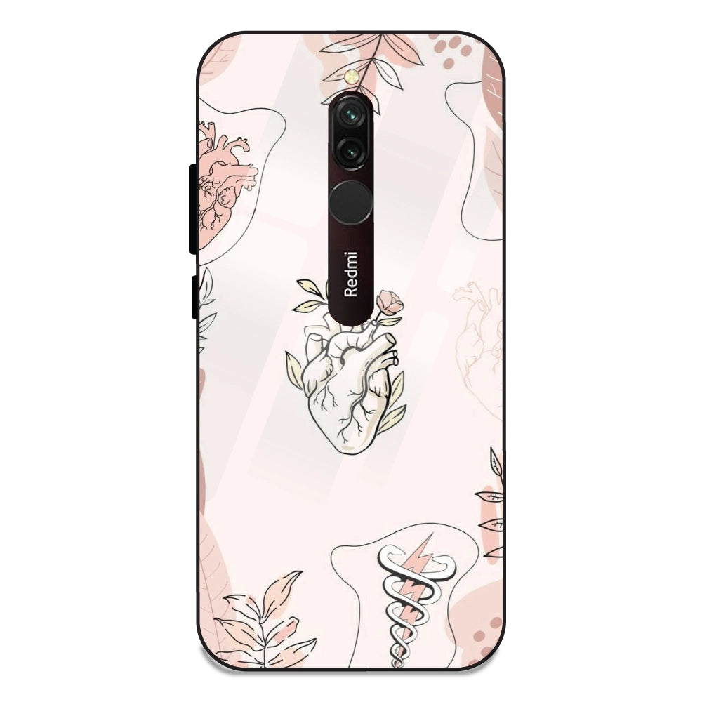 Hearts And Flowers - Glass Cases For Redmi 8