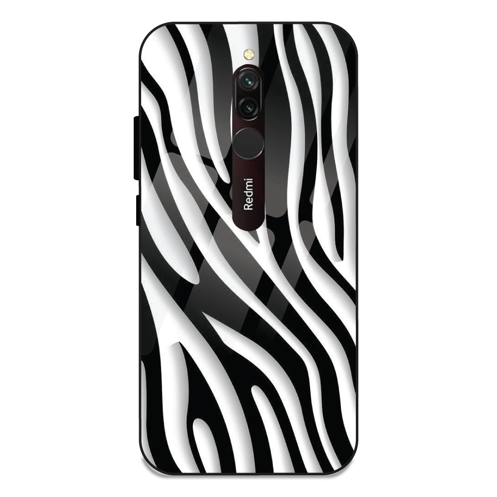 Zebra Print - Glass Case For Redmi 8