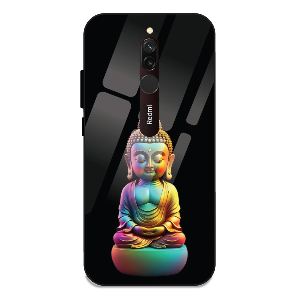 Gautam Buddha - Glass Cases For Redmi 8