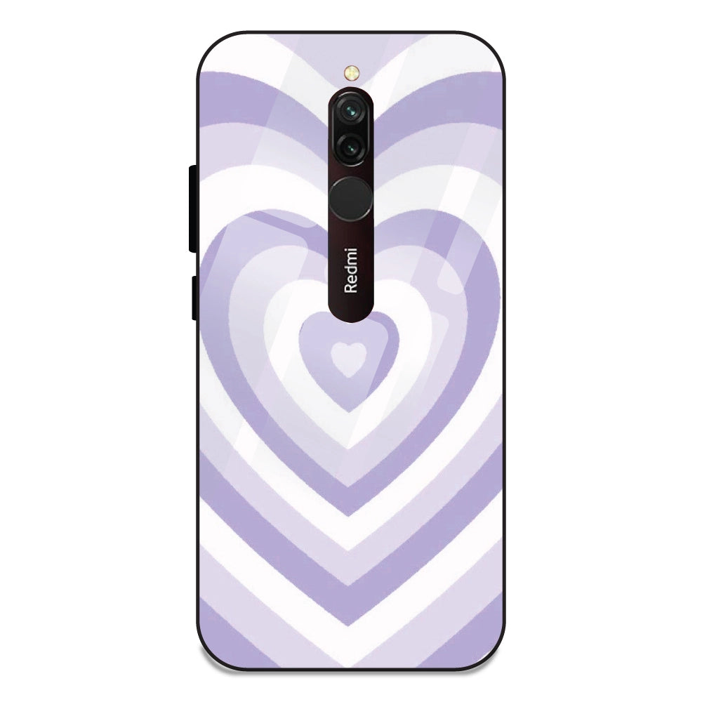 Blue Hearts - Glass Case For Redmi 8