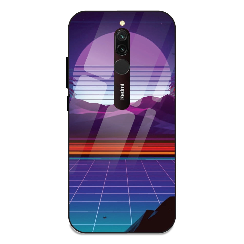Electrofloor Synthwave - Glass Cases For Redmi 8