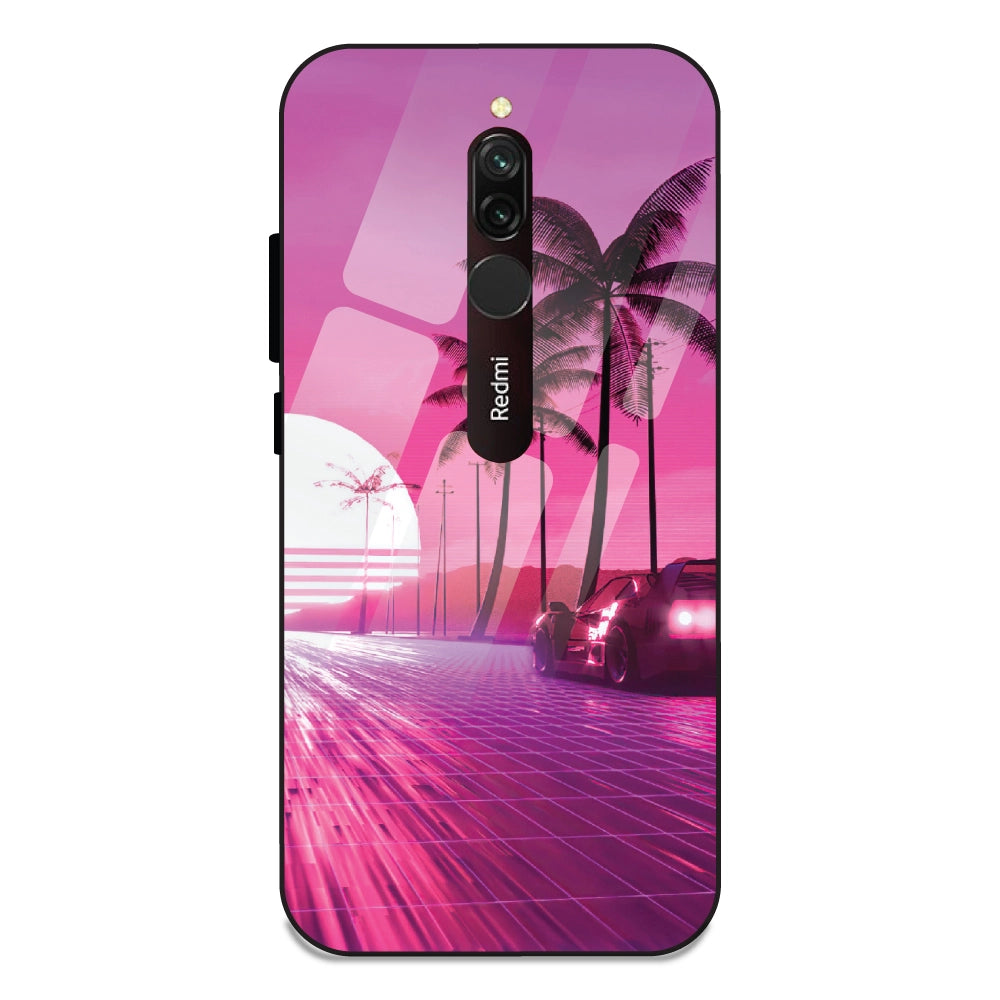 Retro Beach Synthwave - Glass Cases For Redmi 8