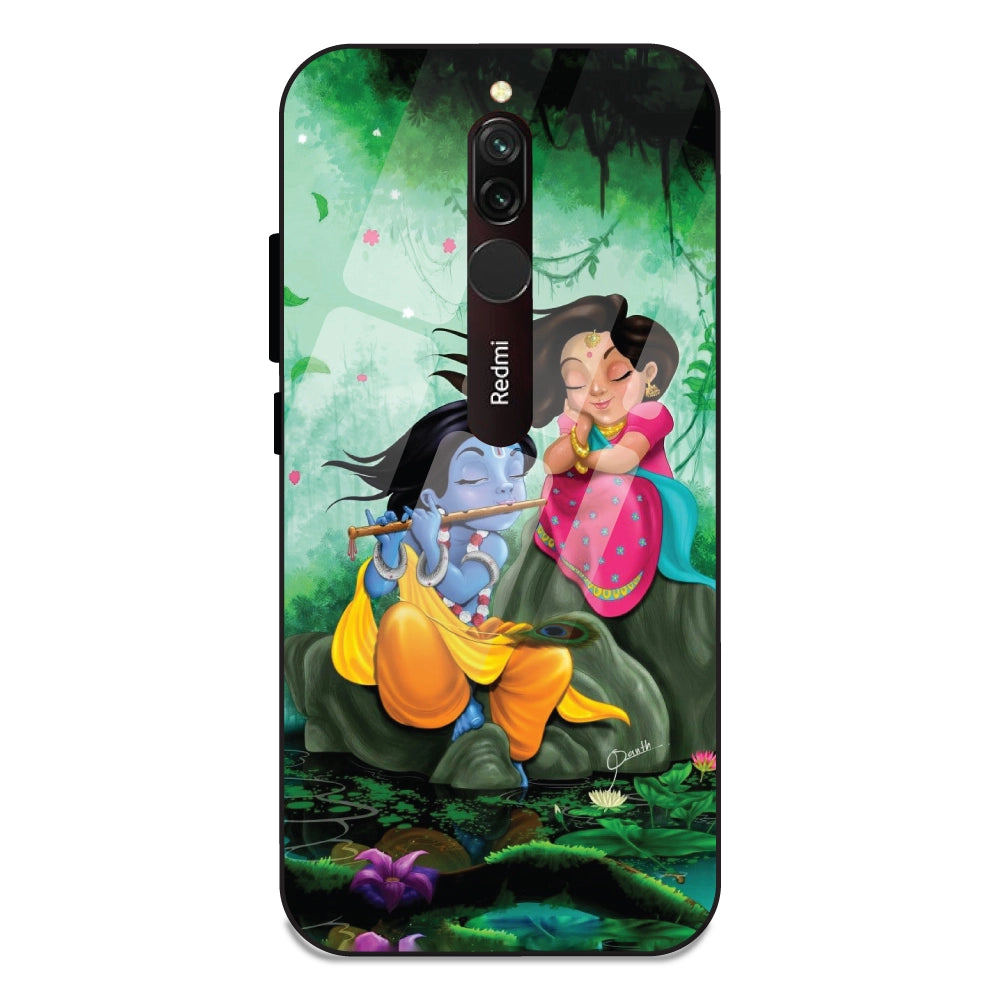 Radha Krishna - Glass Cases For Redmi 8