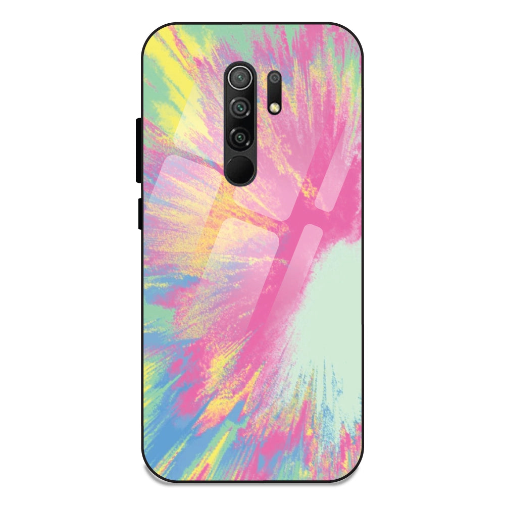 Pastel Splash Tie Dye - Glass Case For Redmi 9 Prime