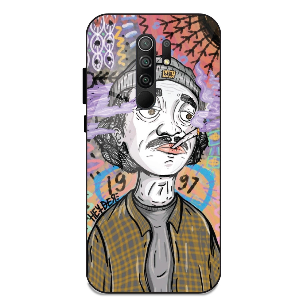 A Smoking Potrait - Glass Cases For Redmi 9 Prime
