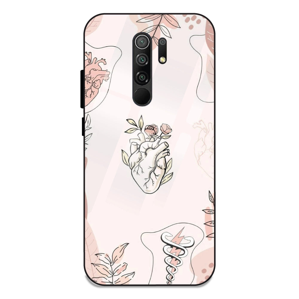 Hearts And Flowers - Glass Cases For Redmi 9 Prime