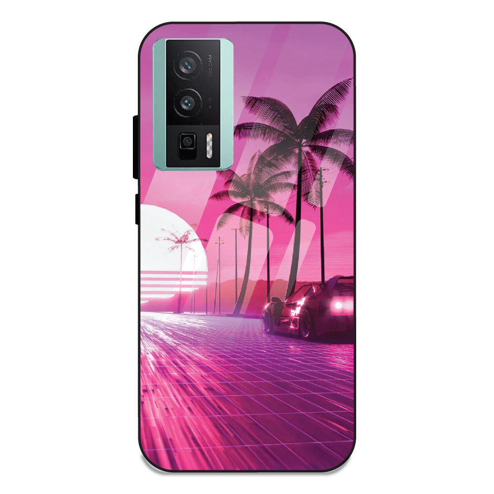 Retro Beach Synthwave - Glass Cases For Redmi K60