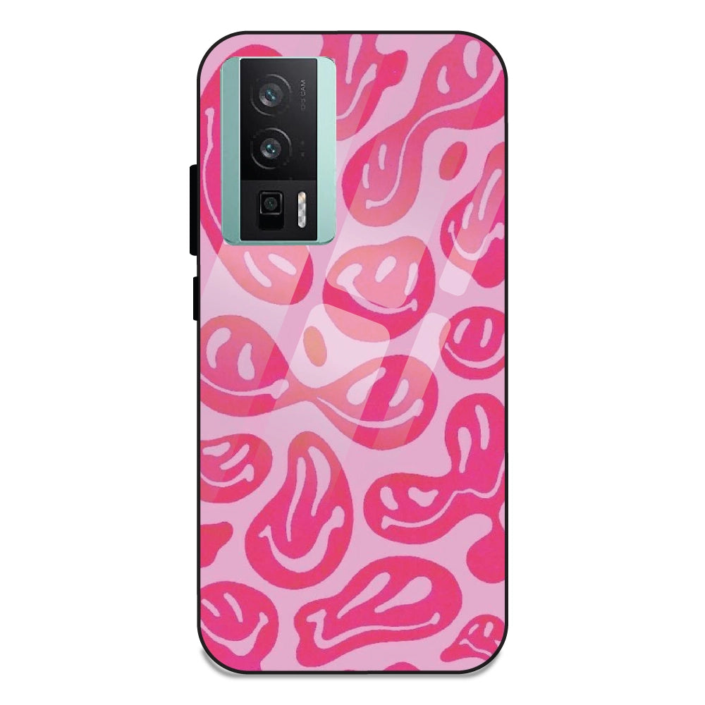 Pink Smilies - Glass Case For Redmi K60