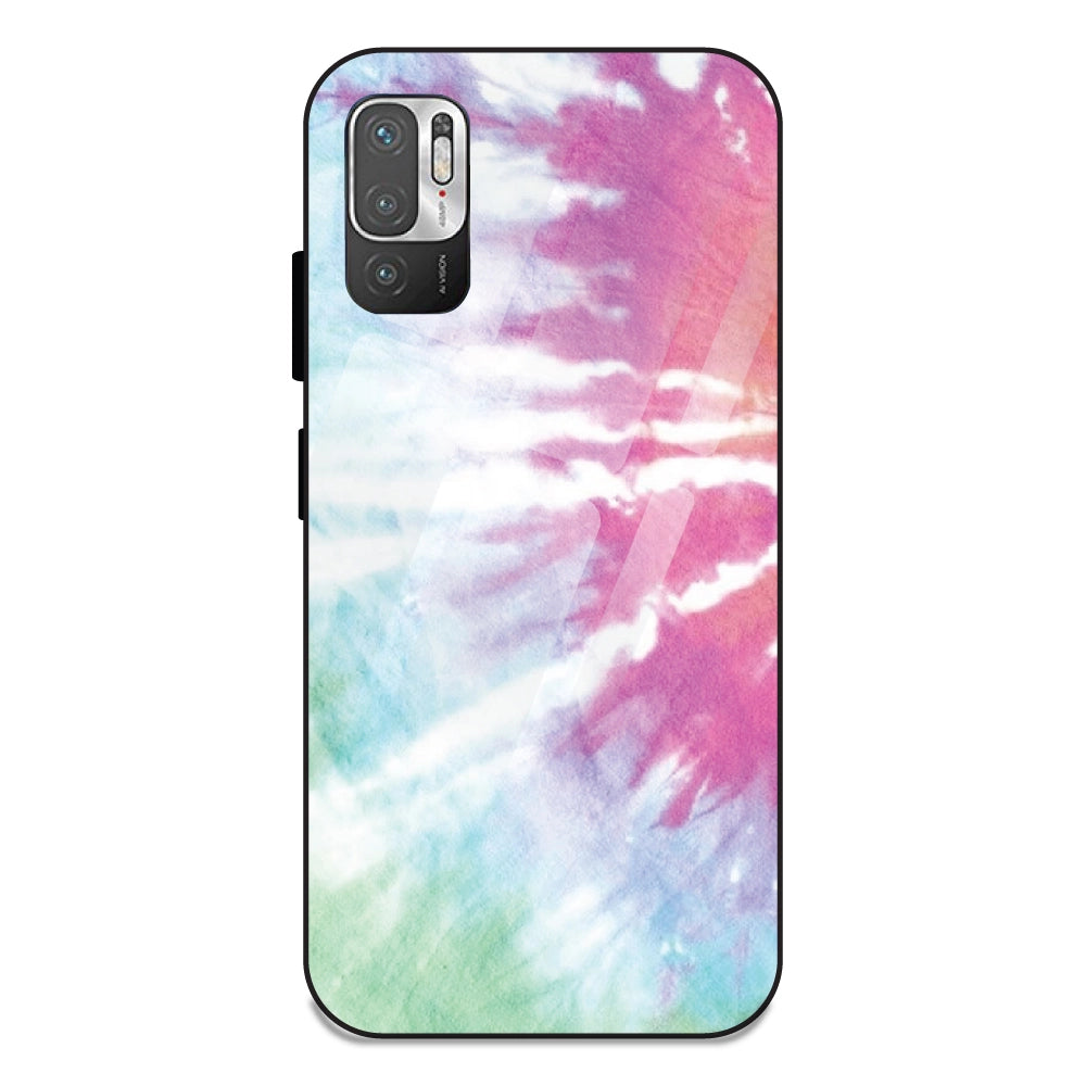 3 Color Splash Tie Dye - Glass Case For Redmi Note 10 5G