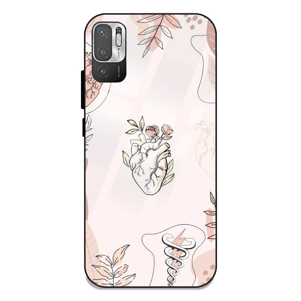 Hearts And Flowers - Glass Cases For Redmi Note 10 5G