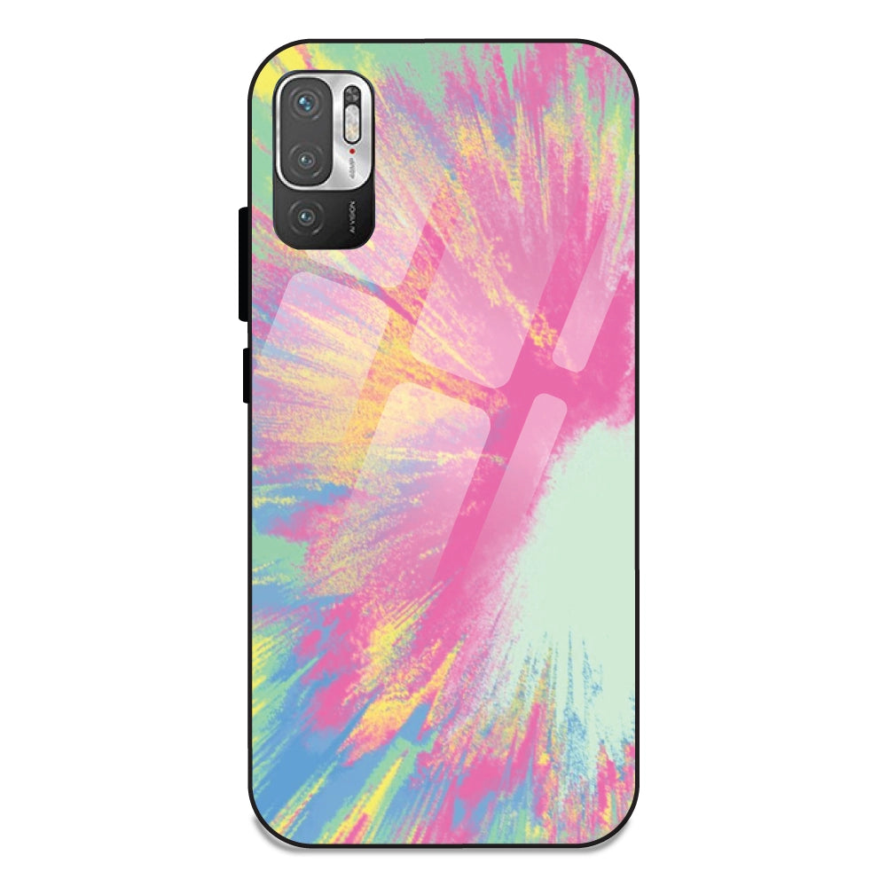 Pastel Splash Tie Dye - Glass Case For Redmi Note 10 5G