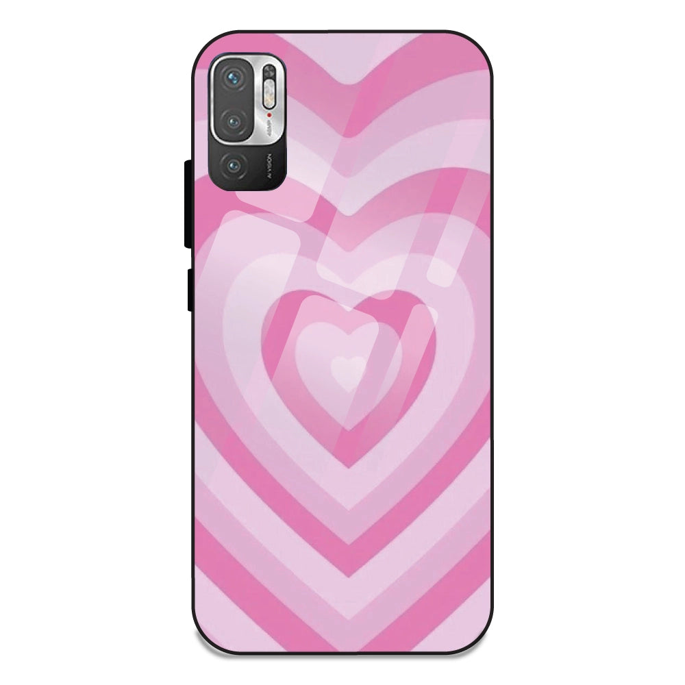 Pink Hearts - Glass Case For Redmi Note 10 5G