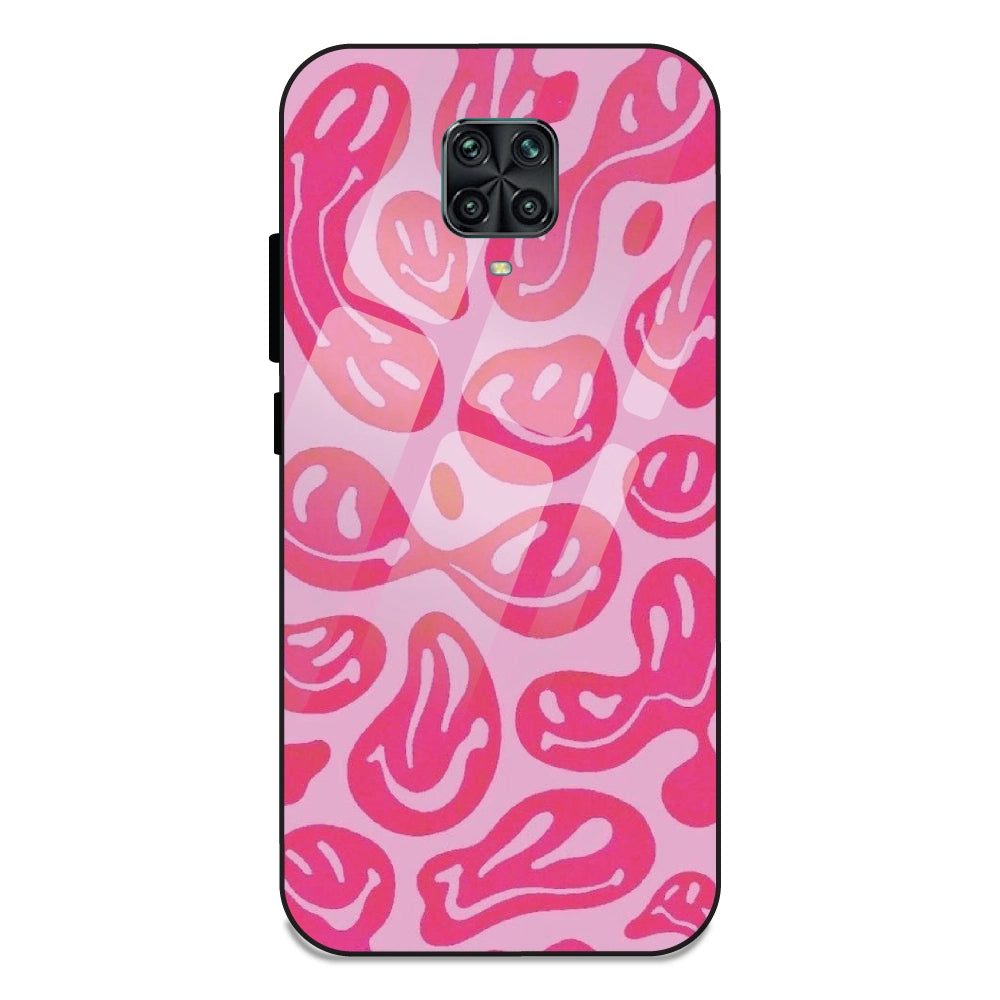 Pink Smilies - Glass Case For Redmi Note 10 Lite