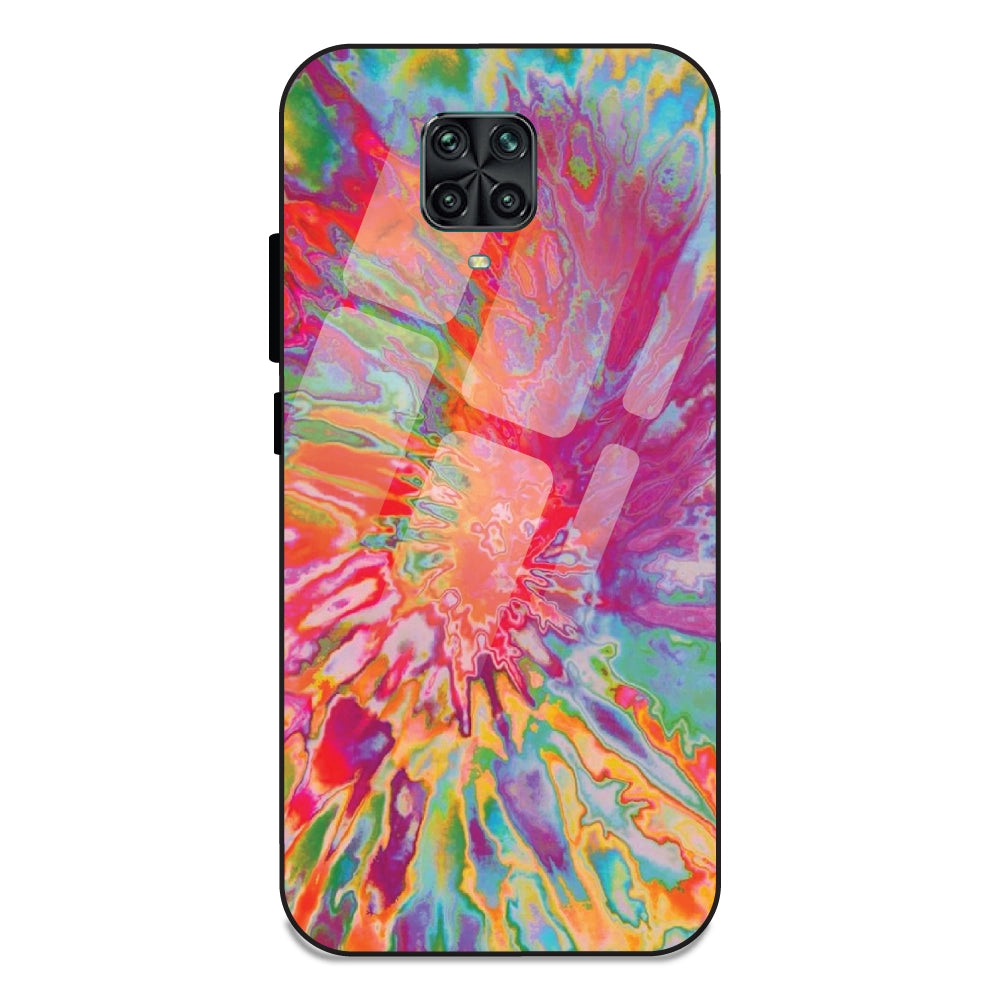 Orange Splash Tie Dye - Glass Case For Redmi Note 10 Lite