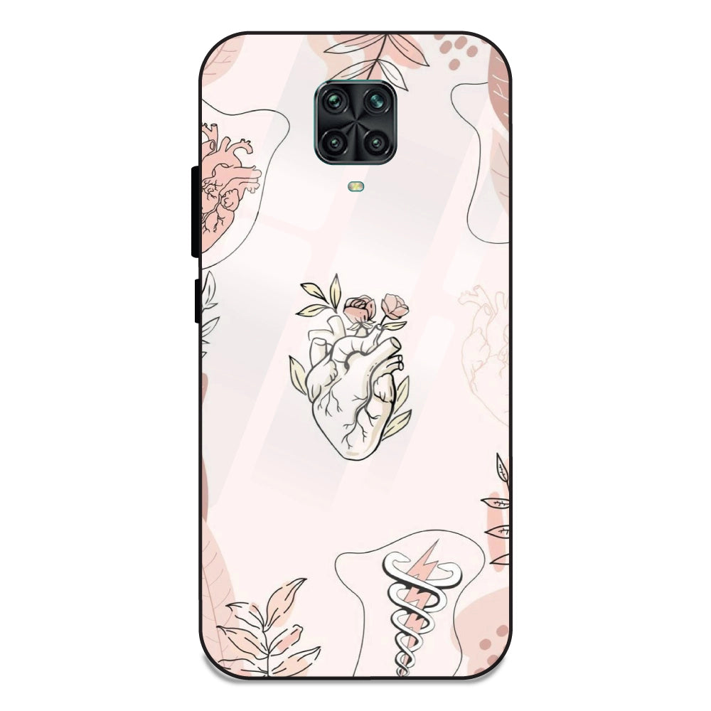 Hearts And Flowers - Glass Cases For Redmi Note 10 Lite