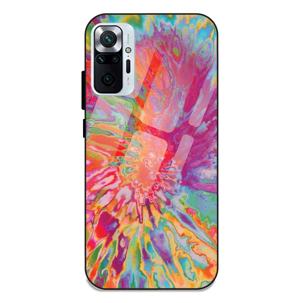 Orange Splash Tie Dye - Glass Case For Redmi Note 10 Pro Max