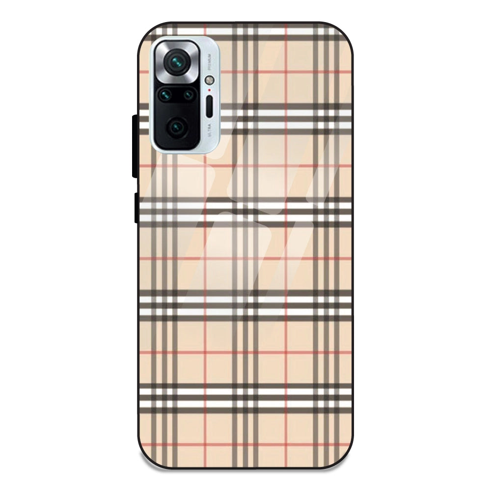 Yellow Checks - Glass Case For Redmi Models