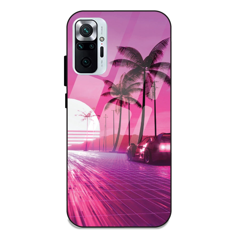 Retro Beach Synthwave - Glass Cases For Redmi Note 10 Pro