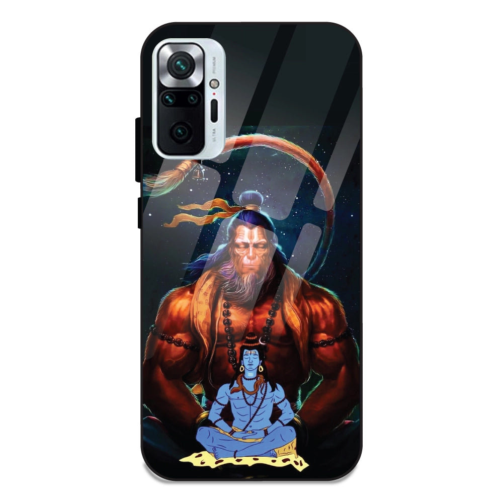 Lord Shiva & Lord Hanuman - Glass Cases For Redmi Note 10 Pro