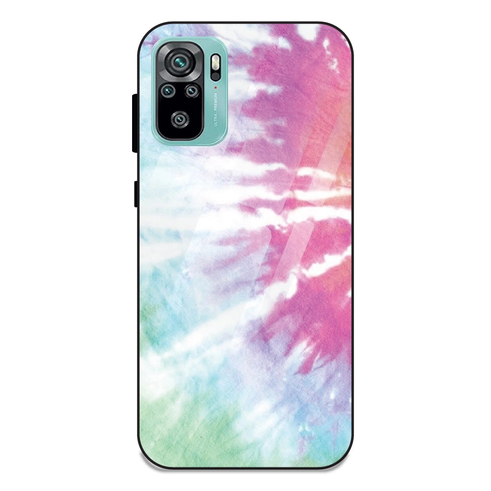 3 Color Splash Tie Dye - Glass Case For Redmi Note 10