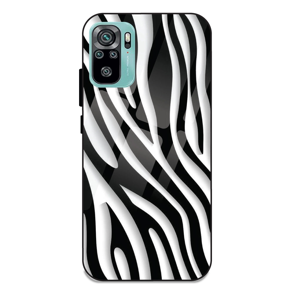 Zebra Print - Glass Case For Redmi Note 10