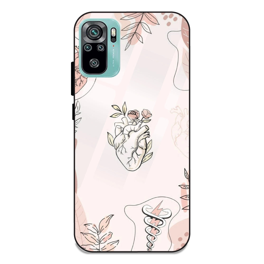 Hearts And Flowers - Glass Cases For Redmi Note 10