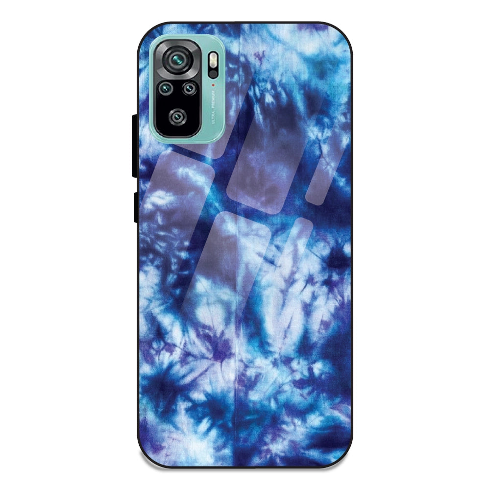 Dark Blue Tie Dye - Glass Case For Redmi Note 10