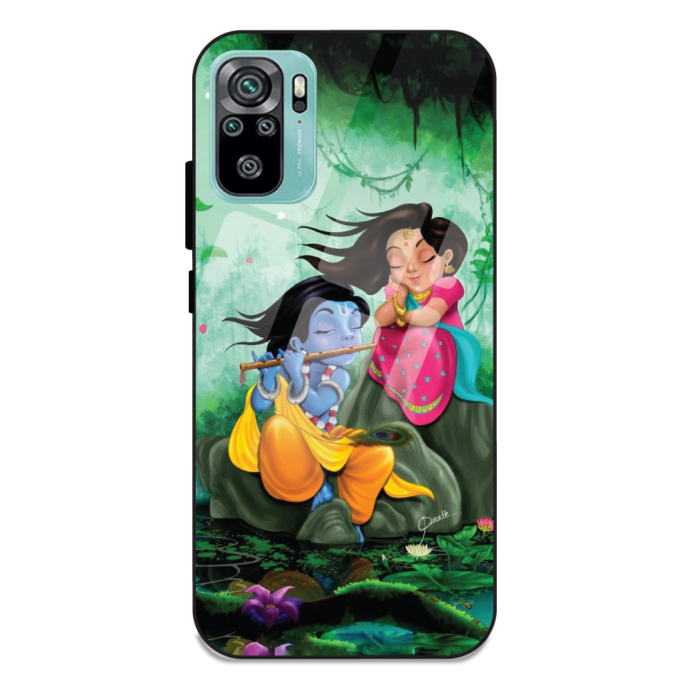 Radha Krishna - Glass Cases For Redmi Note 10